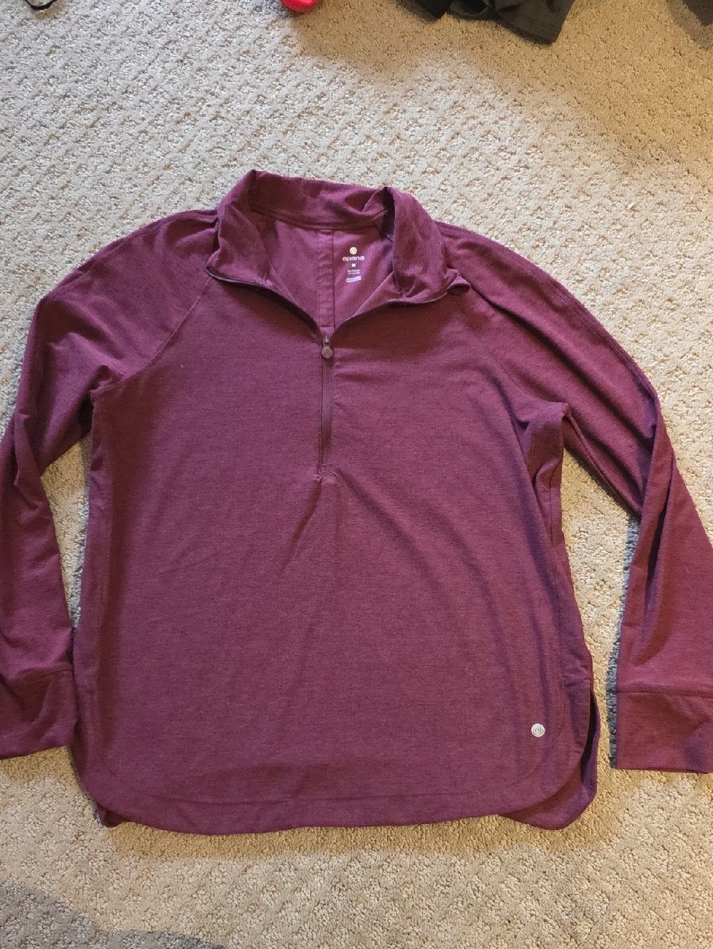 Apana Maroon Quarter-Zip Performance Top Women's M